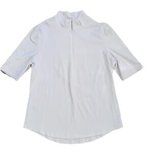 Tommy Bahama Womans IslandZone White 1/4 Zip Performance Top Sz S
